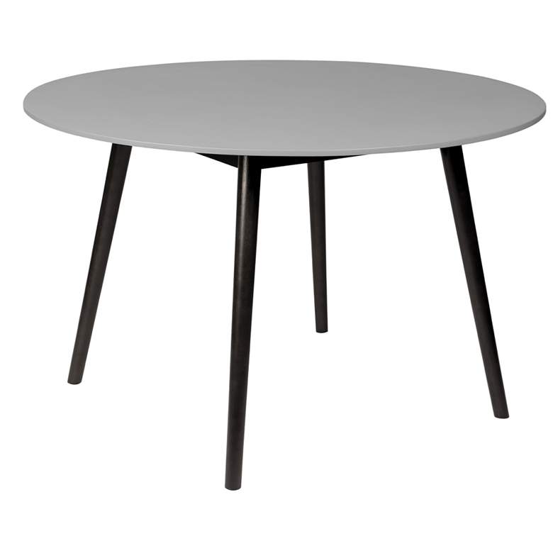 Image 1 Sydney Outdoor Patio Round Dining Table in Dark Eucalyptus and Grey Stone