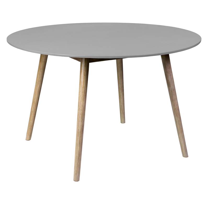 Image 1 Sydney Outdoor Patio Round Dining Table in Light Eucalyptus and Grey Stone