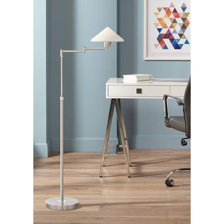 Image 1 Sylas Brushed Steel Contemporary LED Floor Lamp