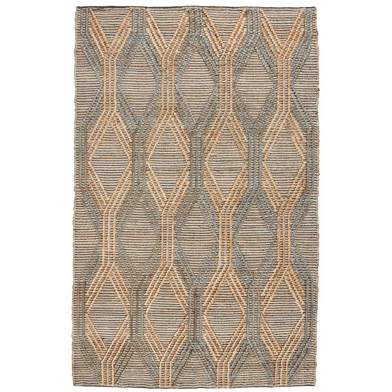 Image 2 Sylmar 5'x8' Natural and Mineral Blue Jute Area Rug