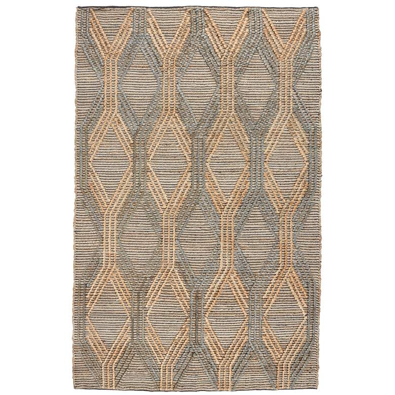 Image 1 Sylmar 5&#39;x8&#39; Natural and Mineral Blue Jute Area Rug