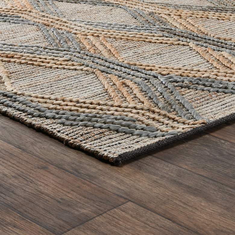 Image 4 Sylmar 5'x8' Natural and Mineral Blue Jute Area Rug more views
