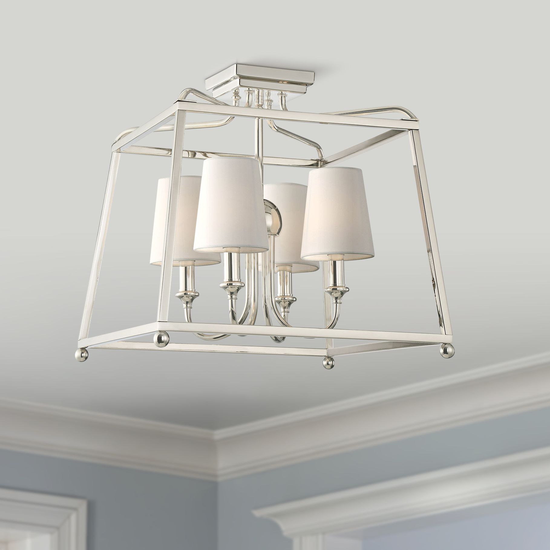 open cage ceiling light