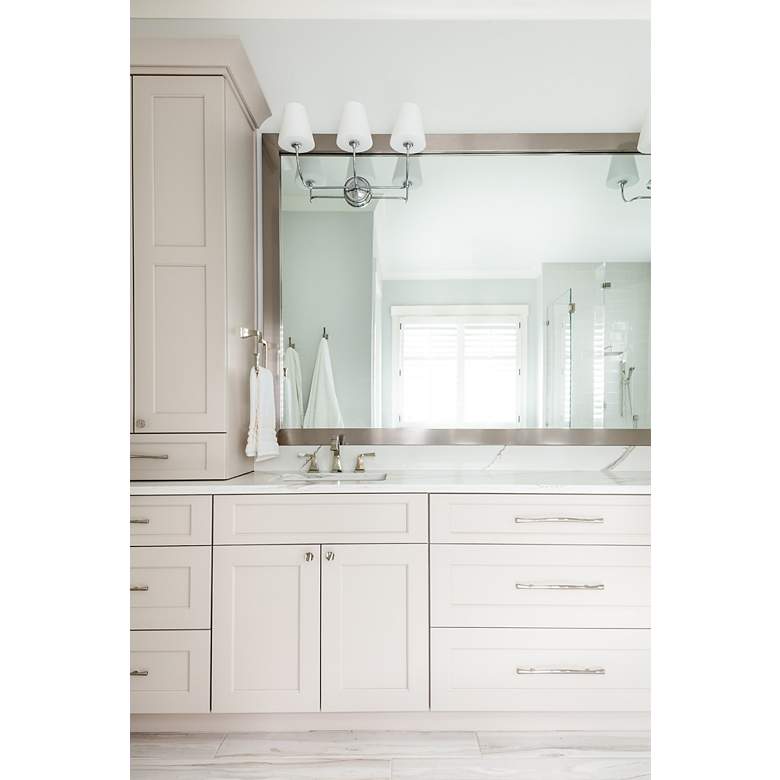 Image 5 Sylvan 23 1/4" Wide Opal Shades and Polished Chrome 3-Light Bath Light more views