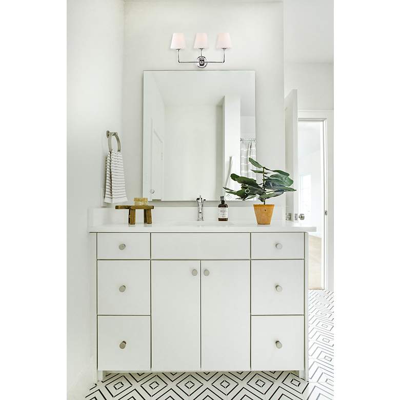 Image 6 Sylvan 23 1/4" Wide Opal Shades and Polished Chrome 3-Light Bath Light more views