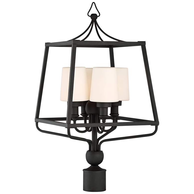 Image 1 Sylvan 26" High Black and Opal Glass Outdoor Post Light