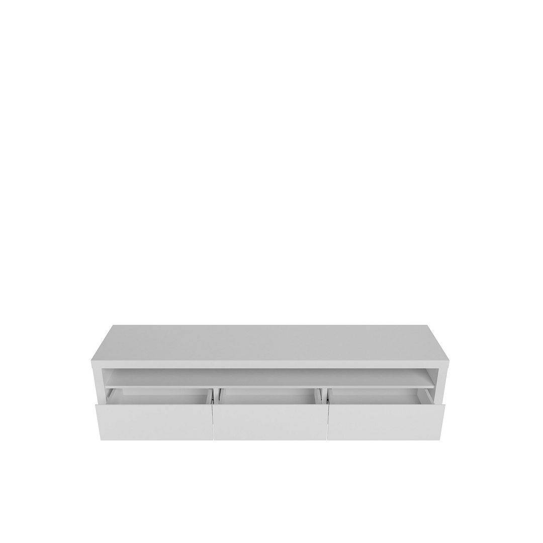 Sylvan 70.86" Wide White Matte 3-Drawers TV Stand