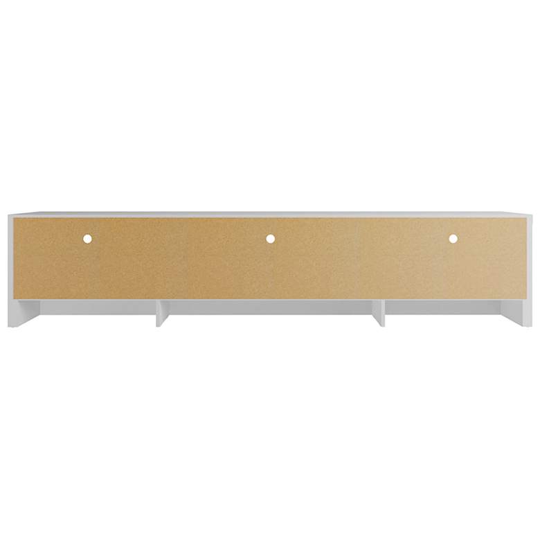 Image 7 Sylvan 85 inch Wide Matte White Wood 3-Drawer TV Stand more views