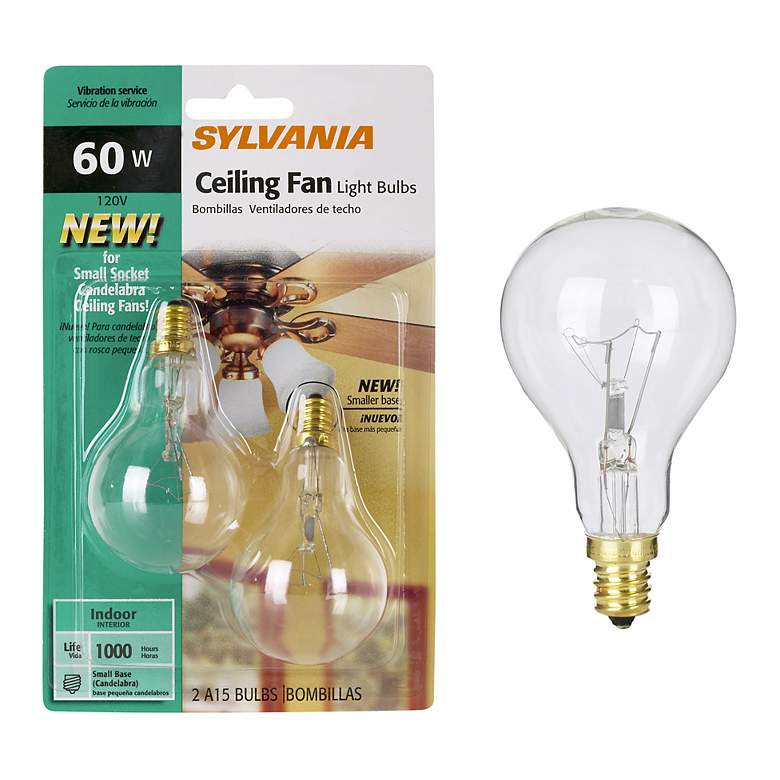 Image 1 Sylvania 2-Pack 60 Watt A15 Ceiling Fan Light Bulbs
