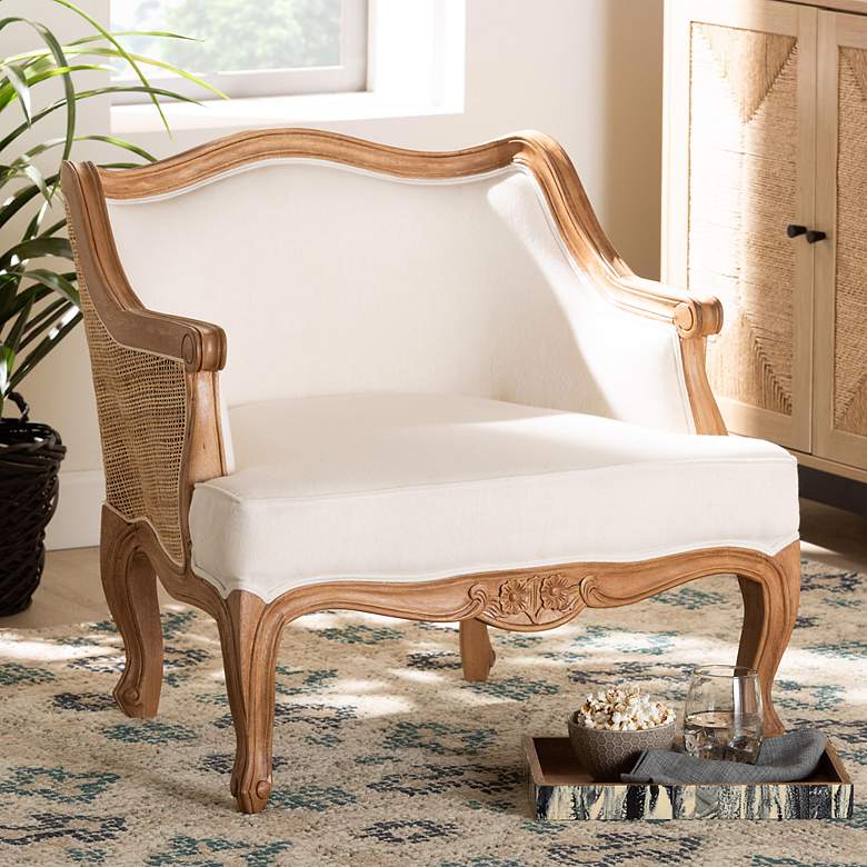Image 1 Sylvestra Honey Oak Wood Low Seat Accent Chair
