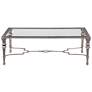 Sylvia 50" Wide Silver Leaf Rectangle Cocktail Table in scene