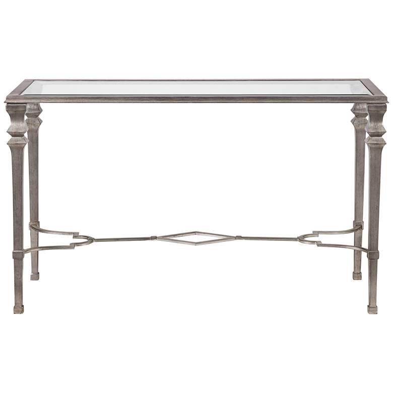 Image 1 Sylvia 54 inch Wide Silver Leaf Rectangle Console Table