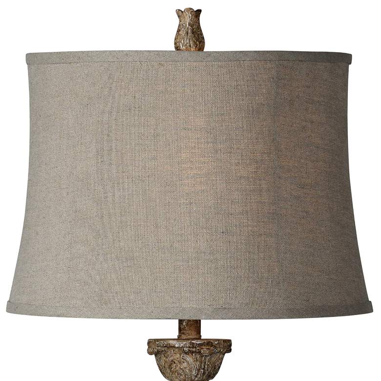 Image 2 Sylvia Distressed Brown Cream Buffet Table Lamps Set of 2 more views
