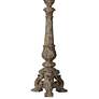 Sylvia Distressed Brown Cream Buffet Table Lamps Set of 2