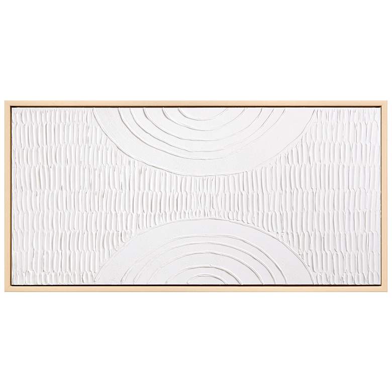 Image 1 Symmetrical Harmony Textured Hand Painted White Framed Canvas Wall Art