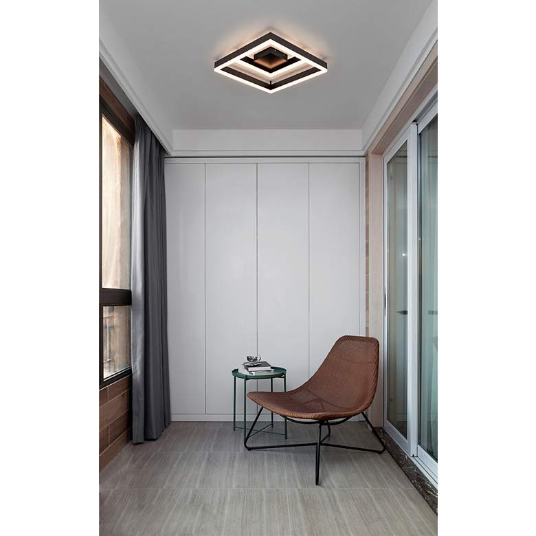 Image 3 Symmetry 17 3/4" Wide Satin Dark Gray LED Ceiling Light more views