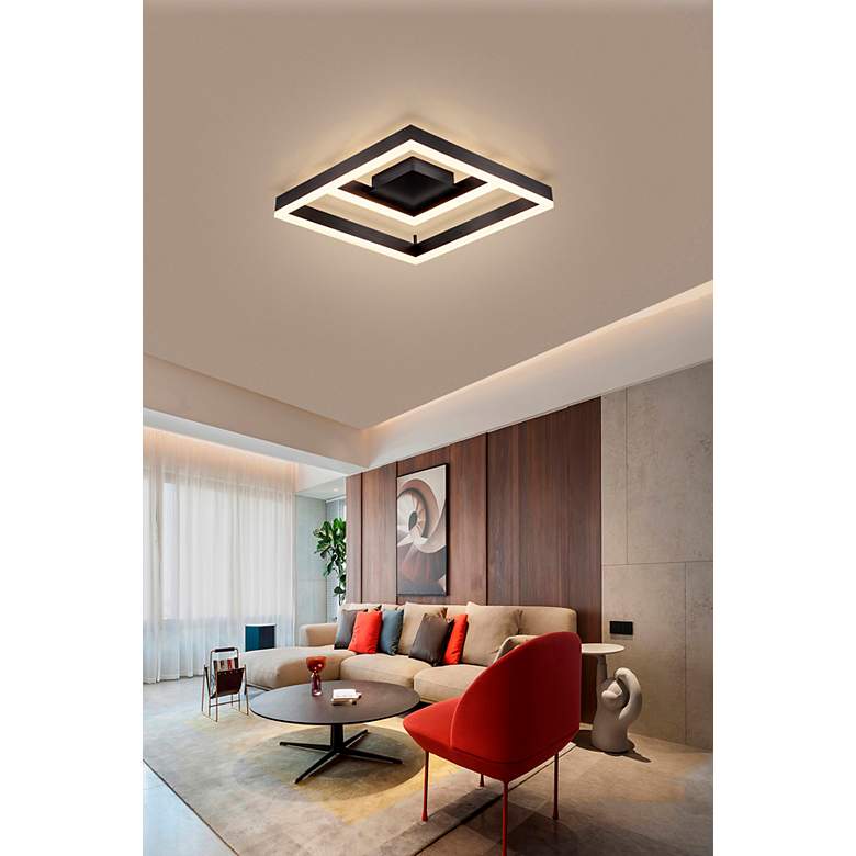 Image 4 Symmetry 17 3/4" Wide Satin Dark Gray LED Ceiling Light more views