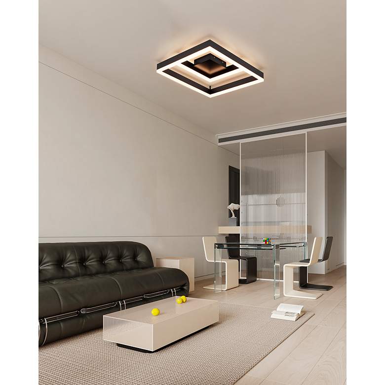 Image 7 Symmetry 17 3/4" Wide Satin Dark Gray LED Ceiling Light more views