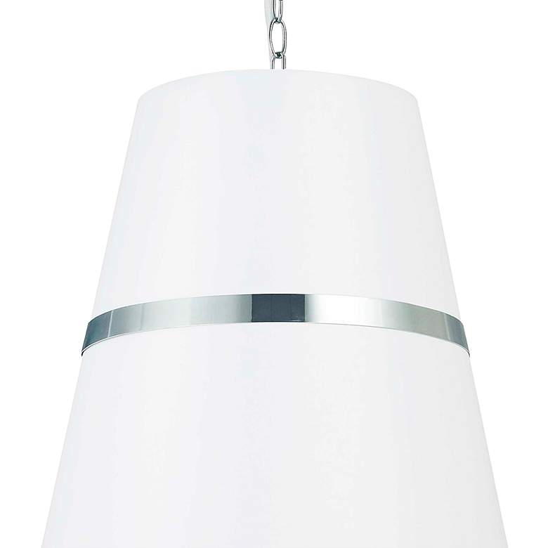 Image 3 Symphony 18"W Polished Chrome Pendant Light w/ White Shade more views