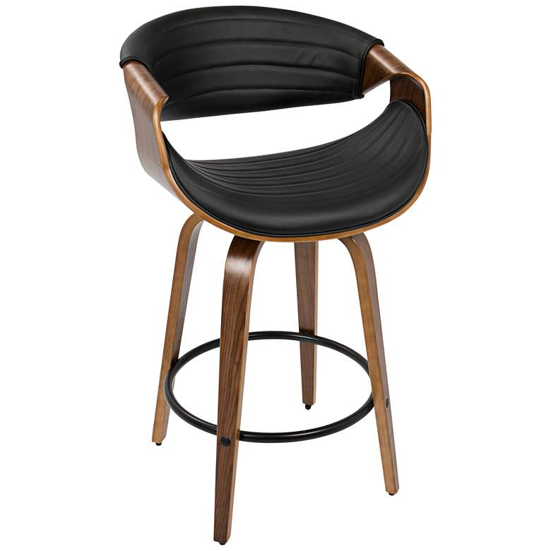 Image 1 Symphony 26 inch Black Faux Leather Swivel Counter Stool