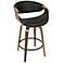 Symphony 26" Black Faux Leather Swivel Counter Stool