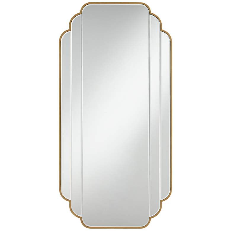Image 3 Symphony Brush Gold 23 1/2 inch x 47 inch Scalloped Edge Wall Mirror