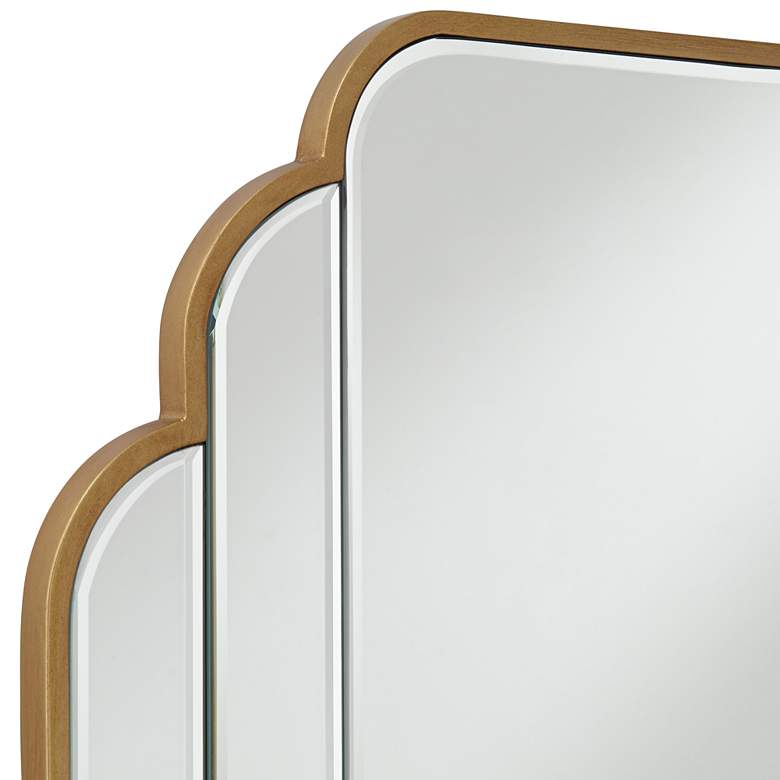 Image 4 Symphony Brush Gold 23 1/2" x 47" Scalloped Edge Wall Mirror more views