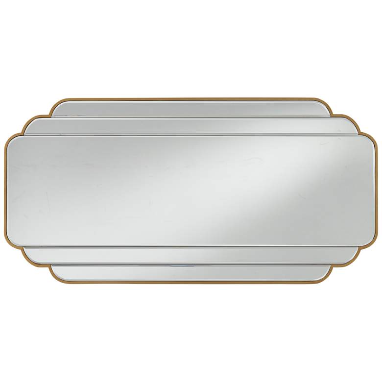 Image 6 Symphony Brush Gold 23 1/2" x 47" Scalloped Edge Wall Mirror more views