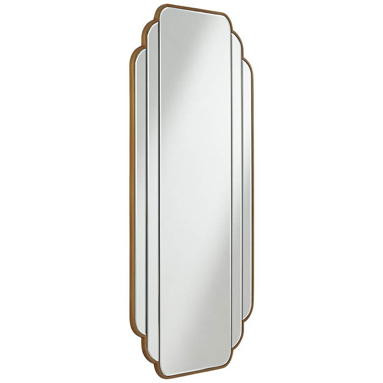 Image 7 Symphony Brush Gold 23 1/2" x 47" Scalloped Edge Wall Mirror more views