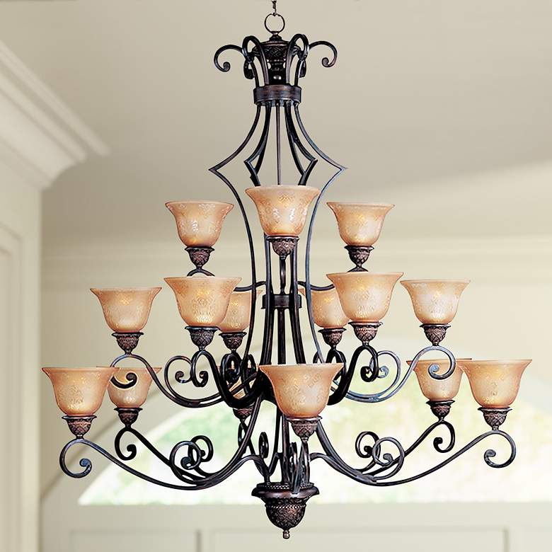 Symphony Collection 51 inch High 15 Light Large Chandelier