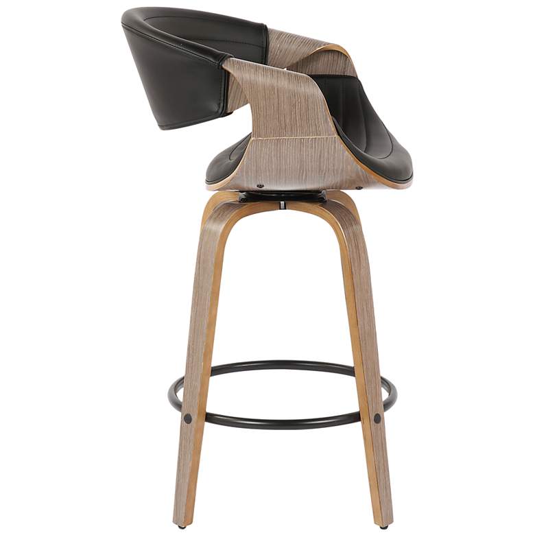 Image 4 Symphony Counter Stool in Grey Wood and Black PU by LumiSource Pair more views