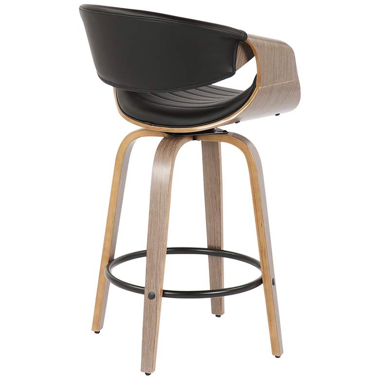 Image 5 Symphony Counter Stool in Grey Wood and Black PU by LumiSource Pair more views