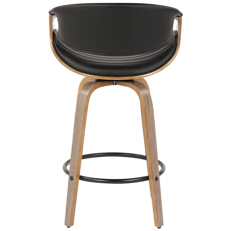 Image 6 Symphony Counter Stool in Grey Wood and Black PU by LumiSource Pair more views