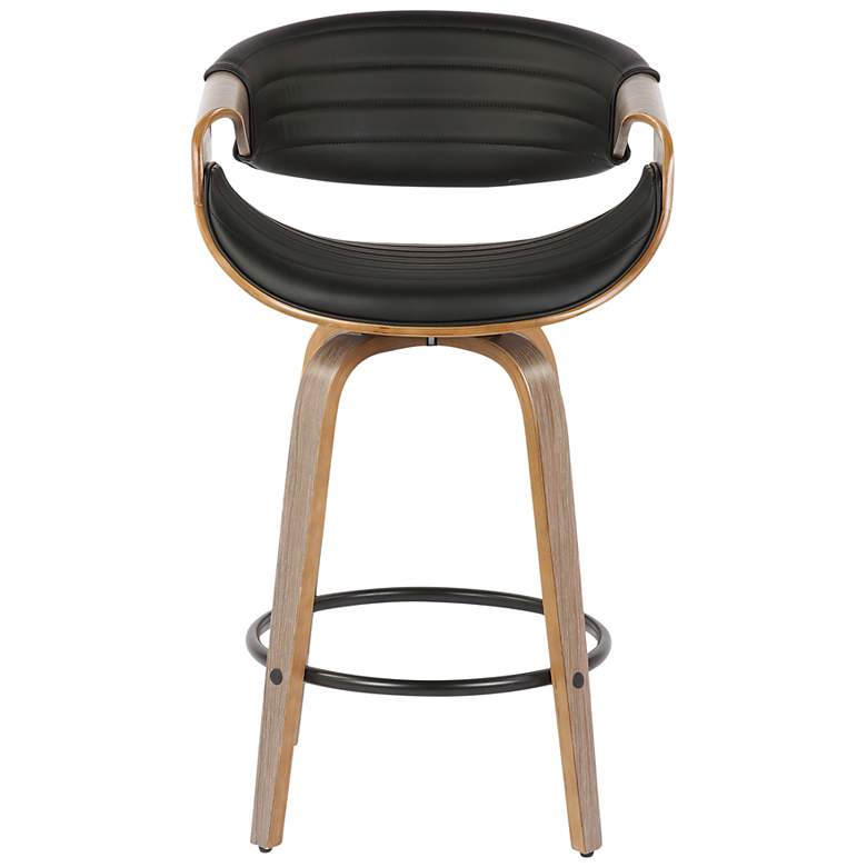 Image 7 Symphony Counter Stool in Grey Wood and Black PU by LumiSource Pair more views