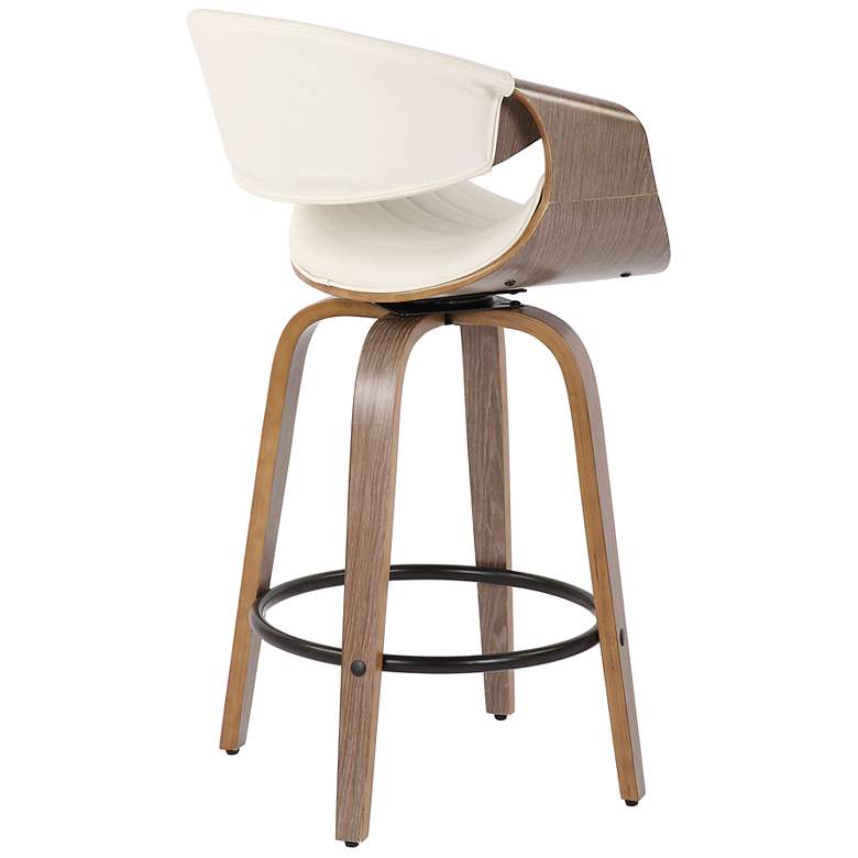 Image 5 Symphony Counter Stool in Grey Wood and White PU by LumiSource Pair more views