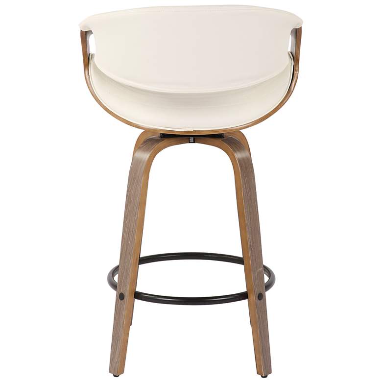Image 6 Symphony Counter Stool in Grey Wood and White PU by LumiSource Pair more views