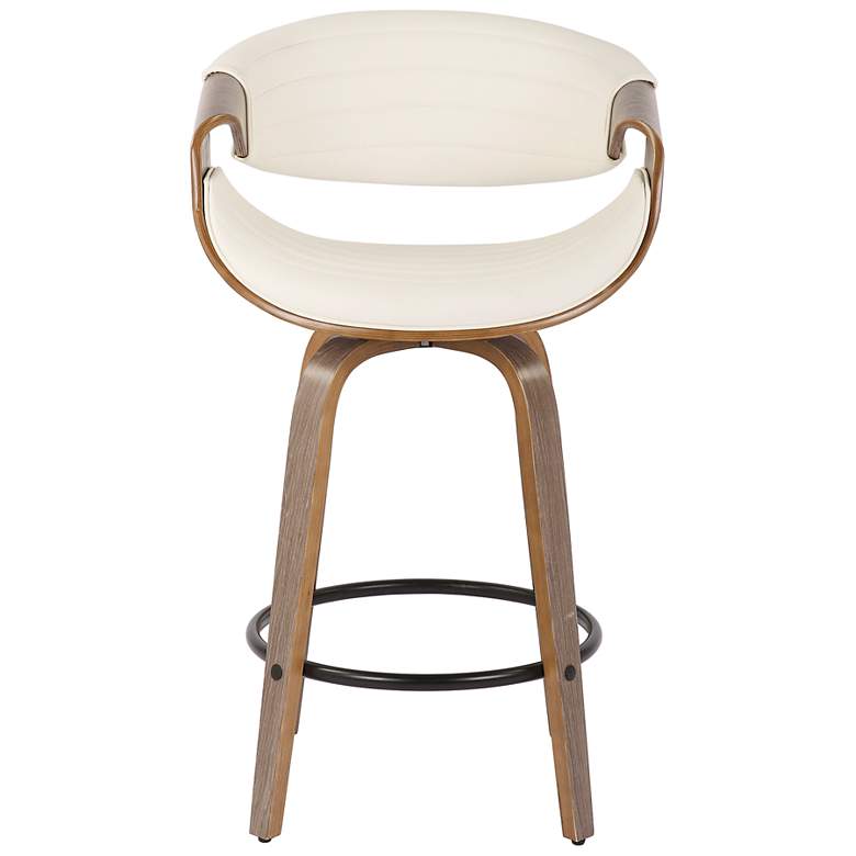 Image 7 Symphony Counter Stool in Grey Wood and White PU by LumiSource Pair more views