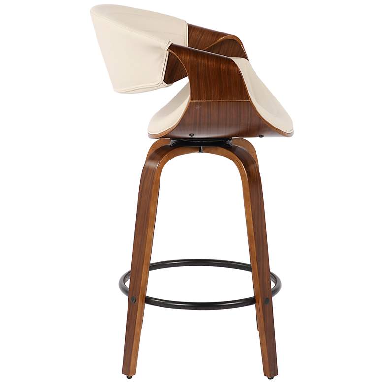 Image 2 Symphony Counter Stool in Walnut and Cream Faux Leather by LumiSource Pair more views