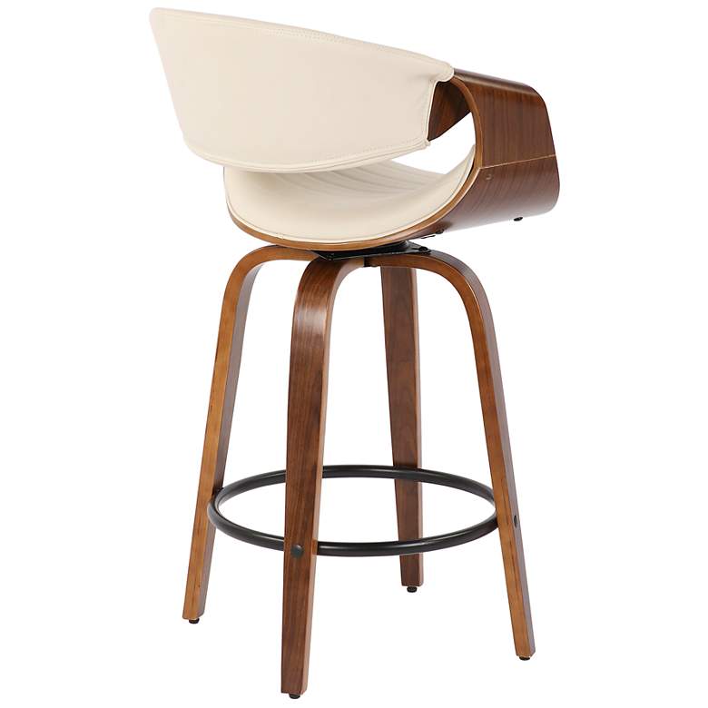 Image 3 Symphony Counter Stool in Walnut and Cream Faux Leather by LumiSource Pair more views