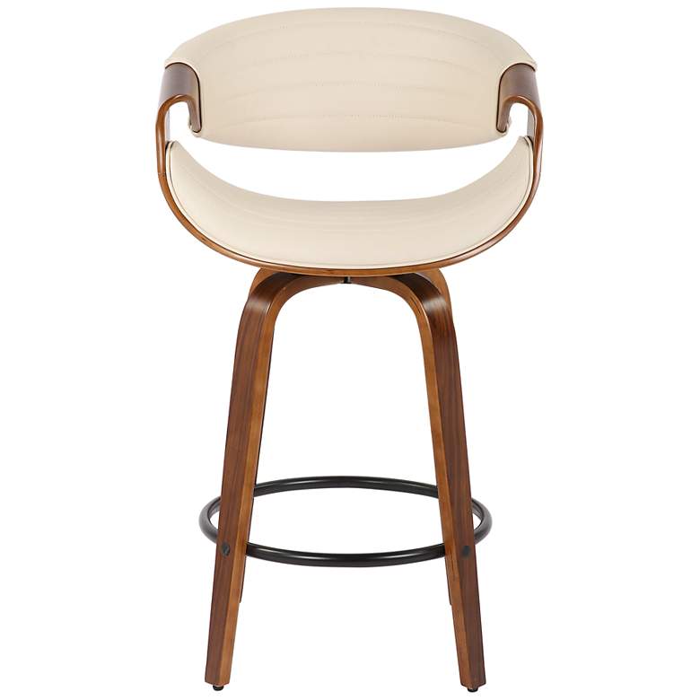 Image 5 Symphony Counter Stool in Walnut and Cream Faux Leather by LumiSource Pair more views