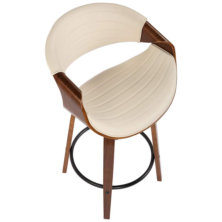Image 6 Symphony Counter Stool in Walnut and Cream Faux Leather by LumiSource Pair more views