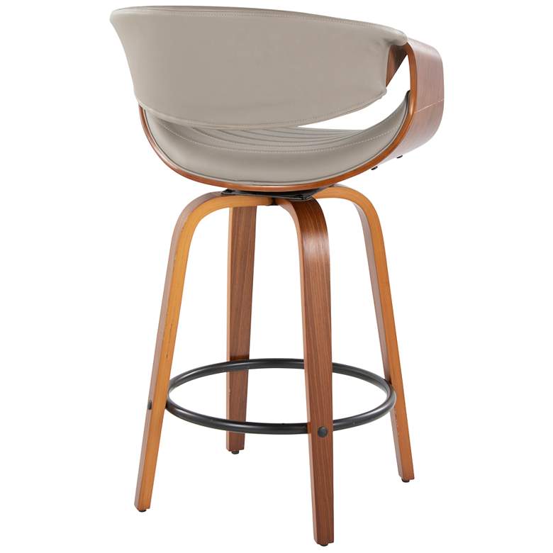 Image 4 Symphony Counter Stool in Walnut and Grey Faux Leather by LumiSource Pair more views