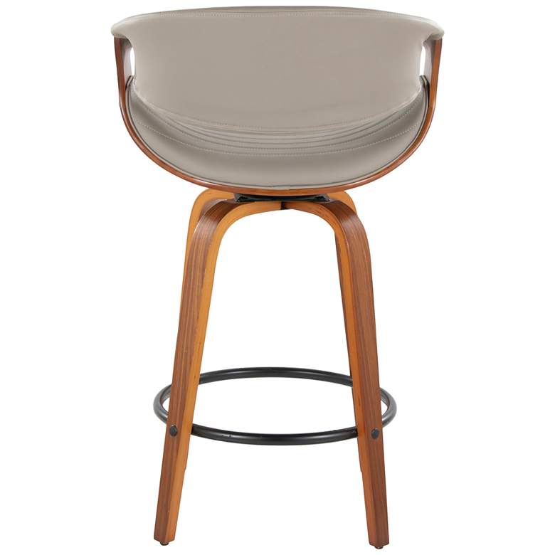 Image 5 Symphony Counter Stool in Walnut and Grey Faux Leather by LumiSource Pair more views