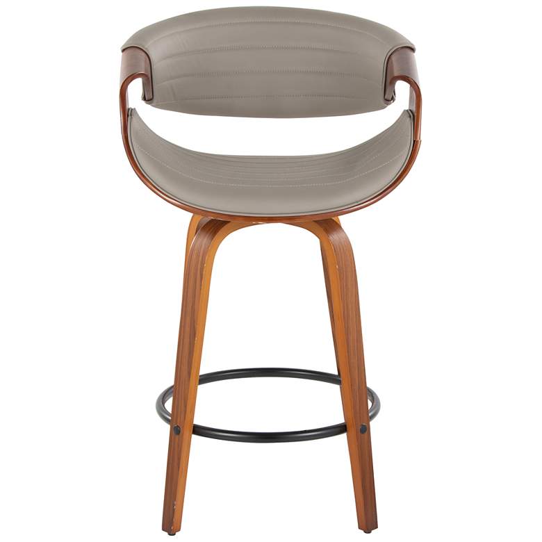 Image 6 Symphony Counter Stool in Walnut and Grey Faux Leather by LumiSource Pair more views