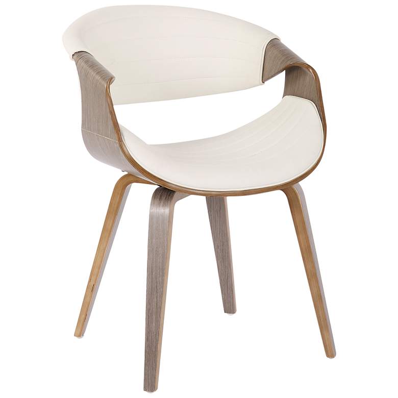 Image 2 Symphony Dining/Accent Chair in Grey Wood and White PU by LumiSource
