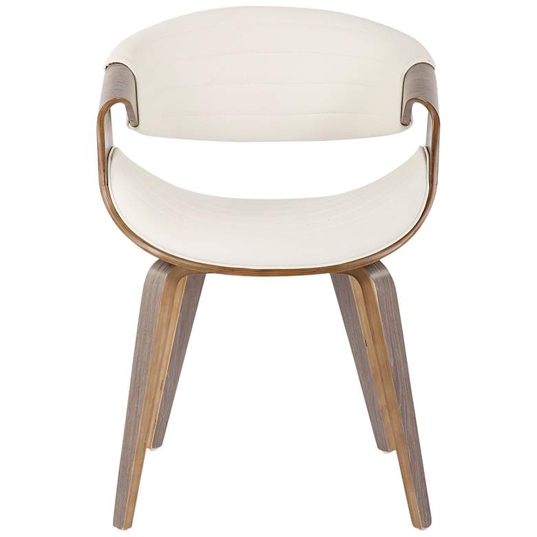 Image 6 Symphony Dining/Accent Chair in Grey Wood and White PU by LumiSource more views