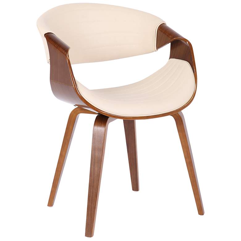 Image 2 Symphony Dining/Accent Chair in Walnut Wood and Cream PU by LumiSource