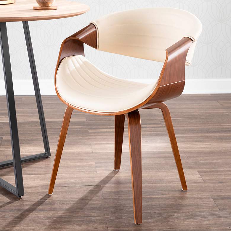 Image 1 Symphony Dining/Accent Chair in Walnut Wood and Cream PU by LumiSource