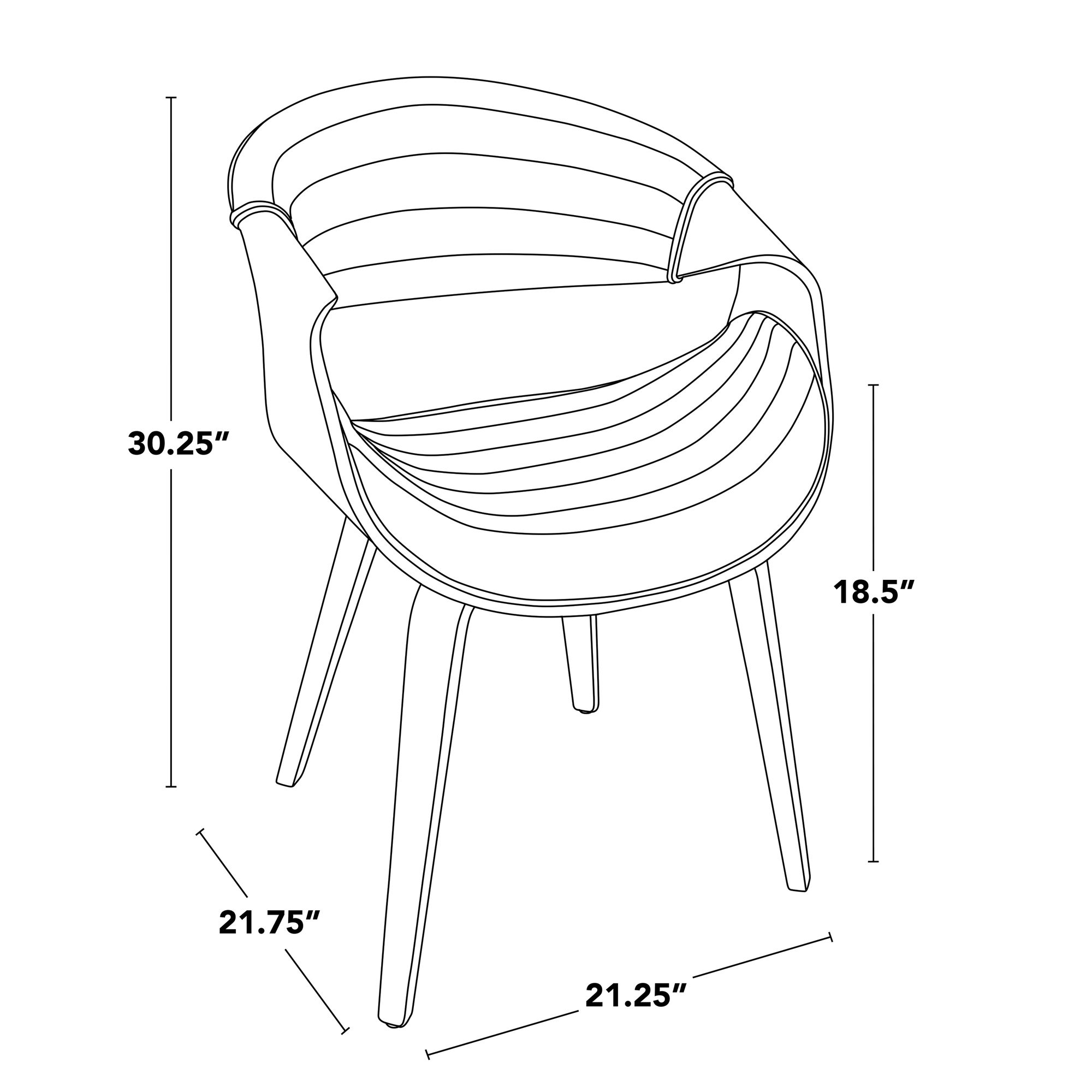 Symphony Dining/Accent Chair in Walnut Wood and Cream PU by LumiSource
