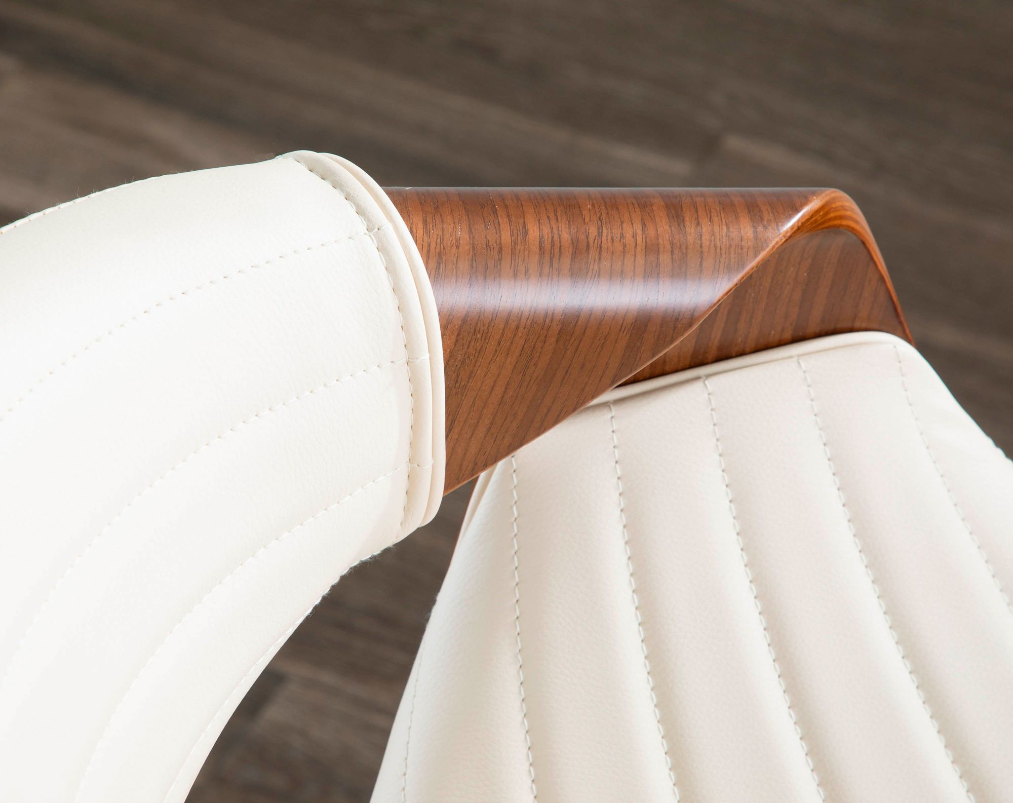 Symphony Dining/Accent Chair in Walnut Wood and Cream PU by LumiSource